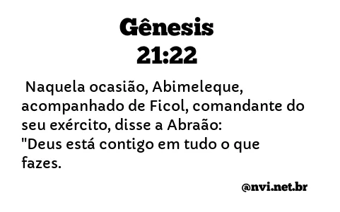 GÊNESIS 21:22 NVI NOVA VERSÃO INTERNACIONAL