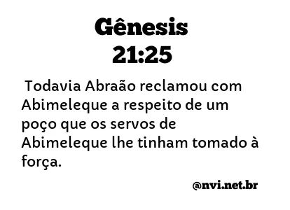 GÊNESIS 21:25 NVI NOVA VERSÃO INTERNACIONAL