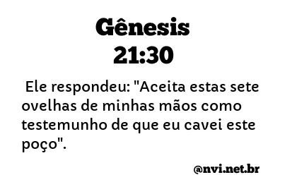 GÊNESIS 21:30 NVI NOVA VERSÃO INTERNACIONAL