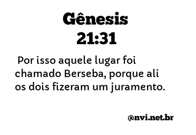 GÊNESIS 21:31 NVI NOVA VERSÃO INTERNACIONAL