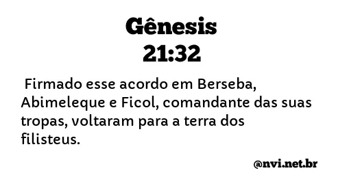 GÊNESIS 21:32 NVI NOVA VERSÃO INTERNACIONAL