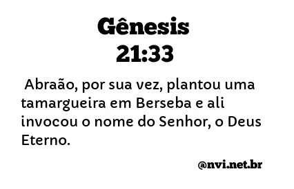 GÊNESIS 21:33 NVI NOVA VERSÃO INTERNACIONAL