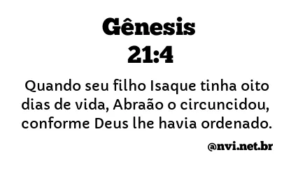 GÊNESIS 21:4 NVI NOVA VERSÃO INTERNACIONAL