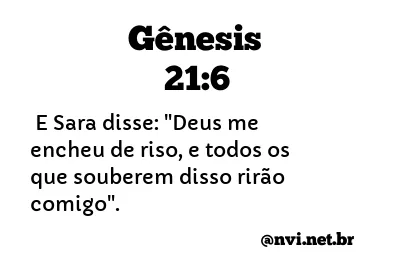 GÊNESIS 21:6 NVI NOVA VERSÃO INTERNACIONAL