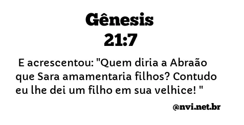 GÊNESIS 21:7 NVI NOVA VERSÃO INTERNACIONAL