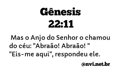 GÊNESIS 22:11 NVI NOVA VERSÃO INTERNACIONAL