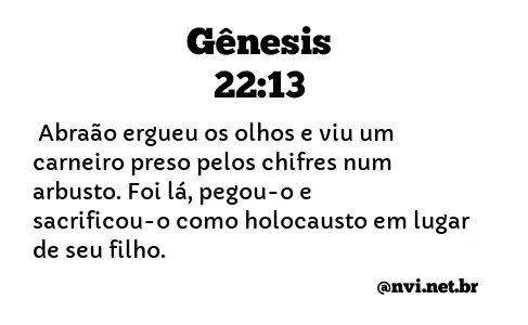 GÊNESIS 22:13 NVI NOVA VERSÃO INTERNACIONAL