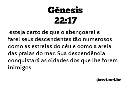 GÊNESIS 22:17 NVI NOVA VERSÃO INTERNACIONAL