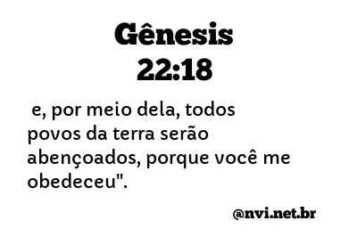 GÊNESIS 22:18 NVI NOVA VERSÃO INTERNACIONAL