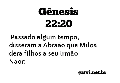 GÊNESIS 22:20 NVI NOVA VERSÃO INTERNACIONAL