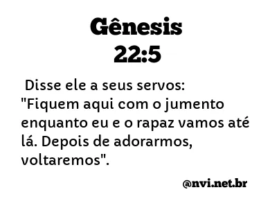 GÊNESIS 22:5 NVI NOVA VERSÃO INTERNACIONAL