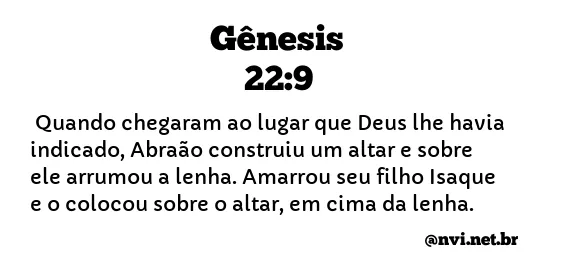 GÊNESIS 22:9 NVI NOVA VERSÃO INTERNACIONAL