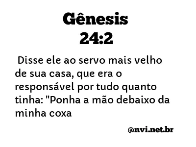 GÊNESIS 24:2 NVI NOVA VERSÃO INTERNACIONAL