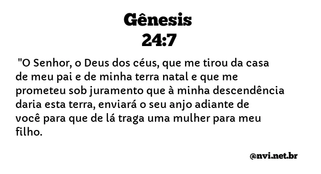 GÊNESIS 24:7 NVI NOVA VERSÃO INTERNACIONAL