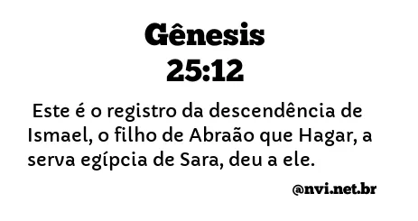 GÊNESIS 25:12 NVI NOVA VERSÃO INTERNACIONAL