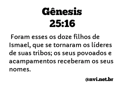 GÊNESIS 25:16 NVI NOVA VERSÃO INTERNACIONAL