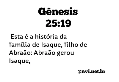 GÊNESIS 25:19 NVI NOVA VERSÃO INTERNACIONAL