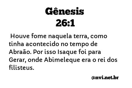 GÊNESIS 26:1 NVI NOVA VERSÃO INTERNACIONAL