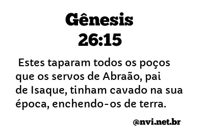 GÊNESIS 26:15 NVI NOVA VERSÃO INTERNACIONAL