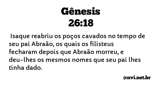 GÊNESIS 26:18 NVI NOVA VERSÃO INTERNACIONAL