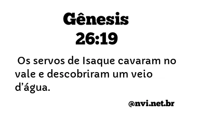 GÊNESIS 26:19 NVI NOVA VERSÃO INTERNACIONAL