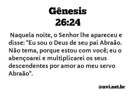 GÊNESIS 26:24 NVI NOVA VERSÃO INTERNACIONAL