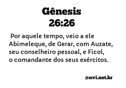 GÊNESIS 26:26 NVI NOVA VERSÃO INTERNACIONAL