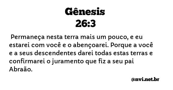 GÊNESIS 26:3 NVI NOVA VERSÃO INTERNACIONAL