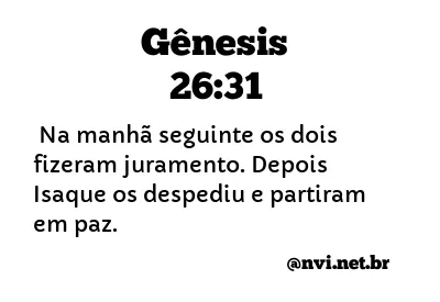 GÊNESIS 26:31 NVI NOVA VERSÃO INTERNACIONAL