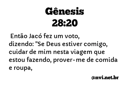 GÊNESIS 28:20 NVI NOVA VERSÃO INTERNACIONAL