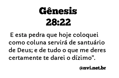 GÊNESIS 28:22 NVI NOVA VERSÃO INTERNACIONAL