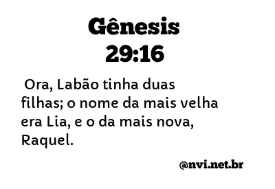 GÊNESIS 29:16 NVI NOVA VERSÃO INTERNACIONAL