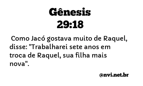 GÊNESIS 29:18 NVI NOVA VERSÃO INTERNACIONAL