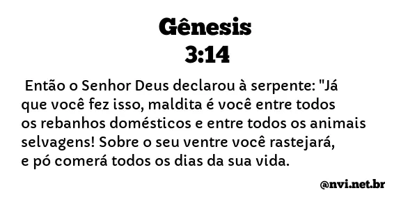 GÊNESIS 3:14 NVI NOVA VERSÃO INTERNACIONAL