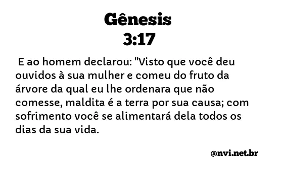 GÊNESIS 3:17 NVI NOVA VERSÃO INTERNACIONAL