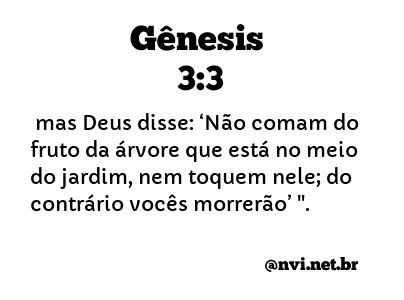 GÊNESIS 3:3 NVI NOVA VERSÃO INTERNACIONAL