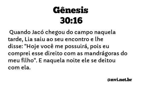 GÊNESIS 30:16 NVI NOVA VERSÃO INTERNACIONAL