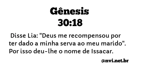 GÊNESIS 30:18 NVI NOVA VERSÃO INTERNACIONAL