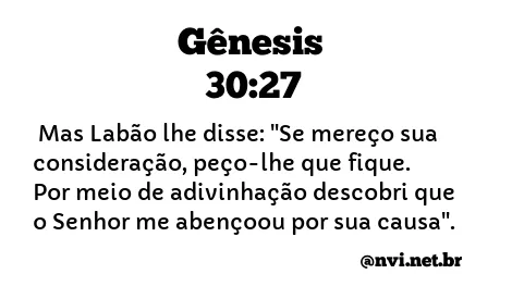 GÊNESIS 30:27 NVI NOVA VERSÃO INTERNACIONAL