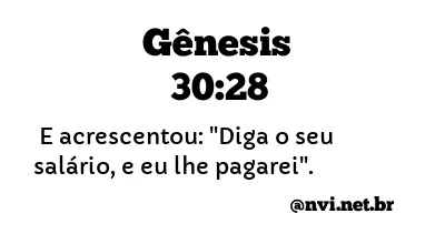 GÊNESIS 30:28 NVI NOVA VERSÃO INTERNACIONAL