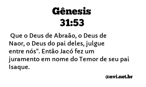 GÊNESIS 31:53 NVI NOVA VERSÃO INTERNACIONAL