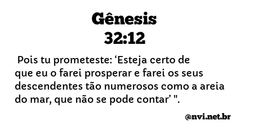 GÊNESIS 32:12 NVI NOVA VERSÃO INTERNACIONAL