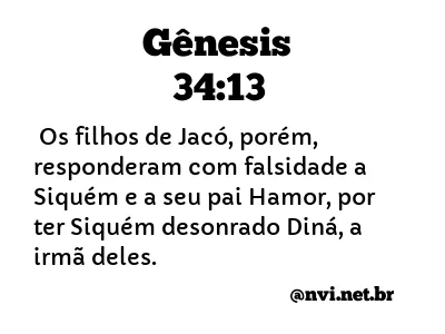 GÊNESIS 34:13 NVI NOVA VERSÃO INTERNACIONAL