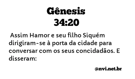 GÊNESIS 34:20 NVI NOVA VERSÃO INTERNACIONAL