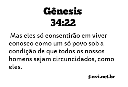 GÊNESIS 34:22 NVI NOVA VERSÃO INTERNACIONAL