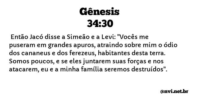 GÊNESIS 34:30 NVI NOVA VERSÃO INTERNACIONAL