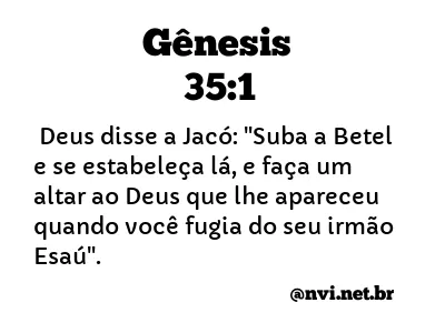 GÊNESIS 35:1 NVI NOVA VERSÃO INTERNACIONAL