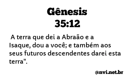 GÊNESIS 35:12 NVI NOVA VERSÃO INTERNACIONAL