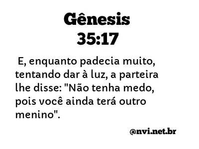 GÊNESIS 35:17 NVI NOVA VERSÃO INTERNACIONAL