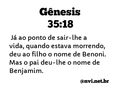 GÊNESIS 35:18 NVI NOVA VERSÃO INTERNACIONAL